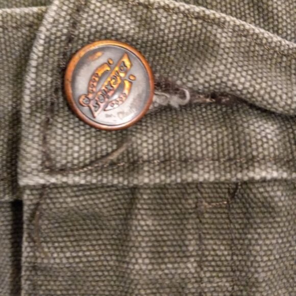 Dickies Mens Green Cotton Work Pants 44x32 With Pockets Button Fly Denim Jeans - Picture 2 of 13